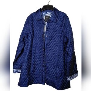 Dennis Bassco Quilted Design Dark Blue Jacket- L